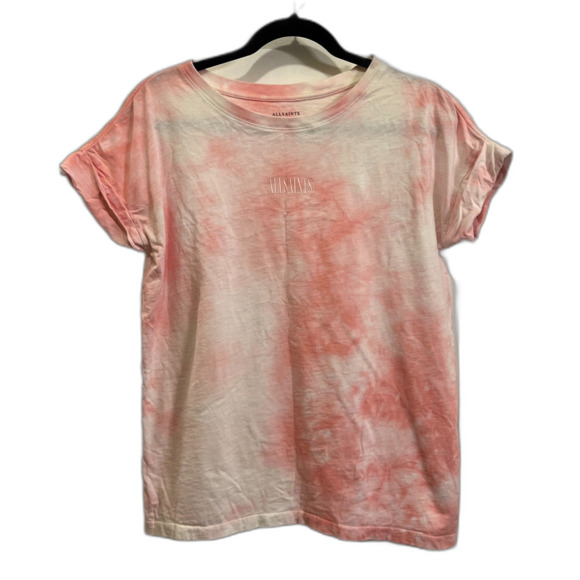 ALLSAINTS Pink Stamp Imogen Tie Dye T Shirt Tee Top   Women's Size Small - Picture 2 of 11